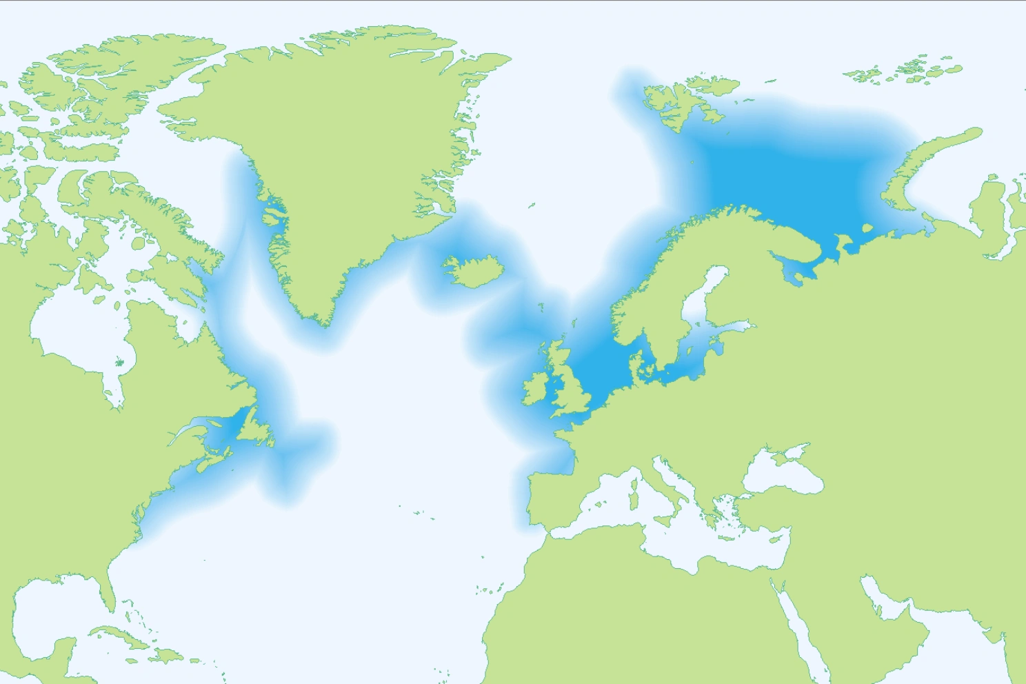 Atlanterhavstorsk finnes fra Gibraltar i sør til nord for Svalbard. Skreien tilbringer det meste av livet i Barentshavet, men gyter ved norskekysten, særlig i Vestfjorden. Ill.: