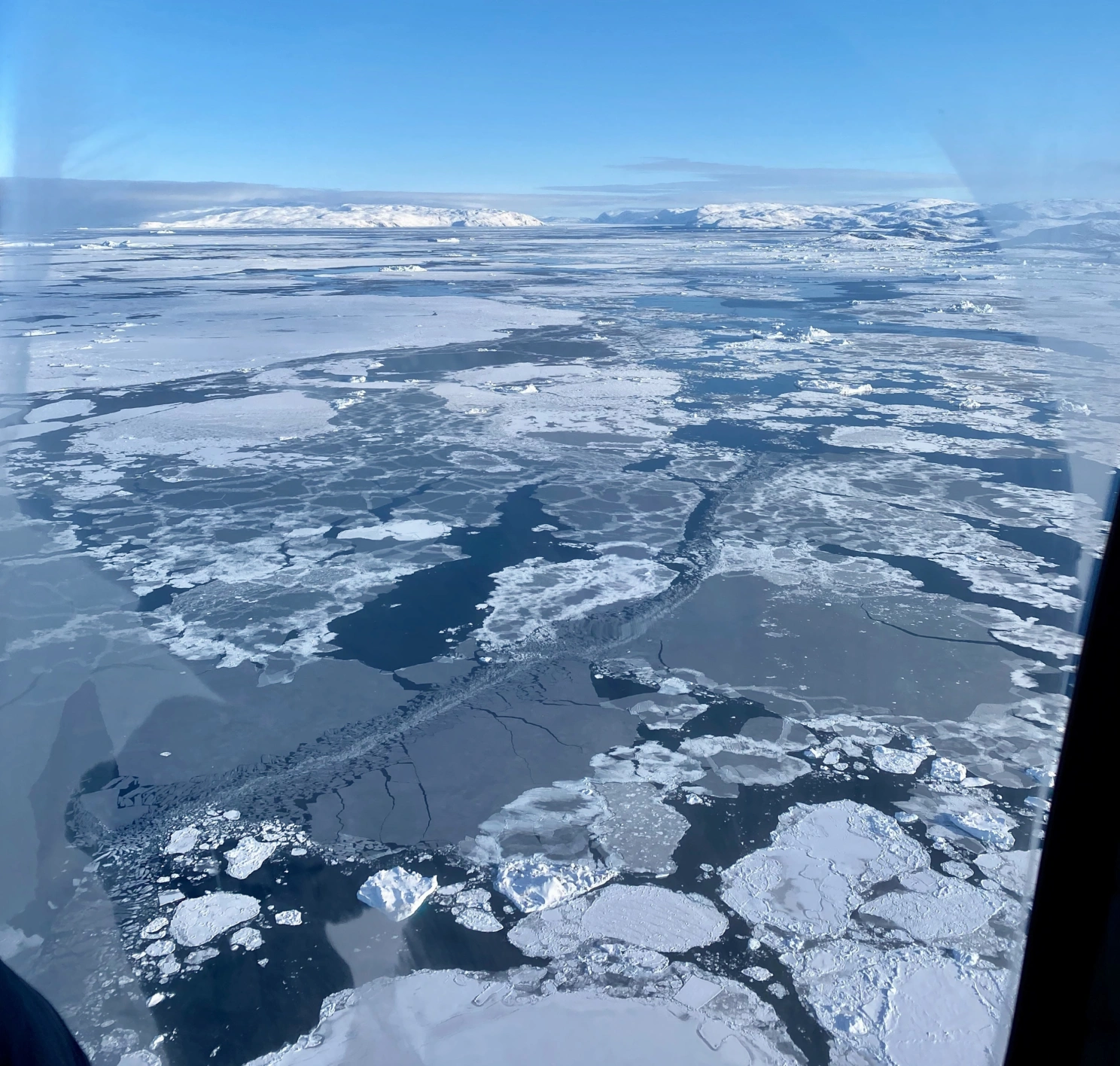 Sea Ice in Disko Bay seen from above