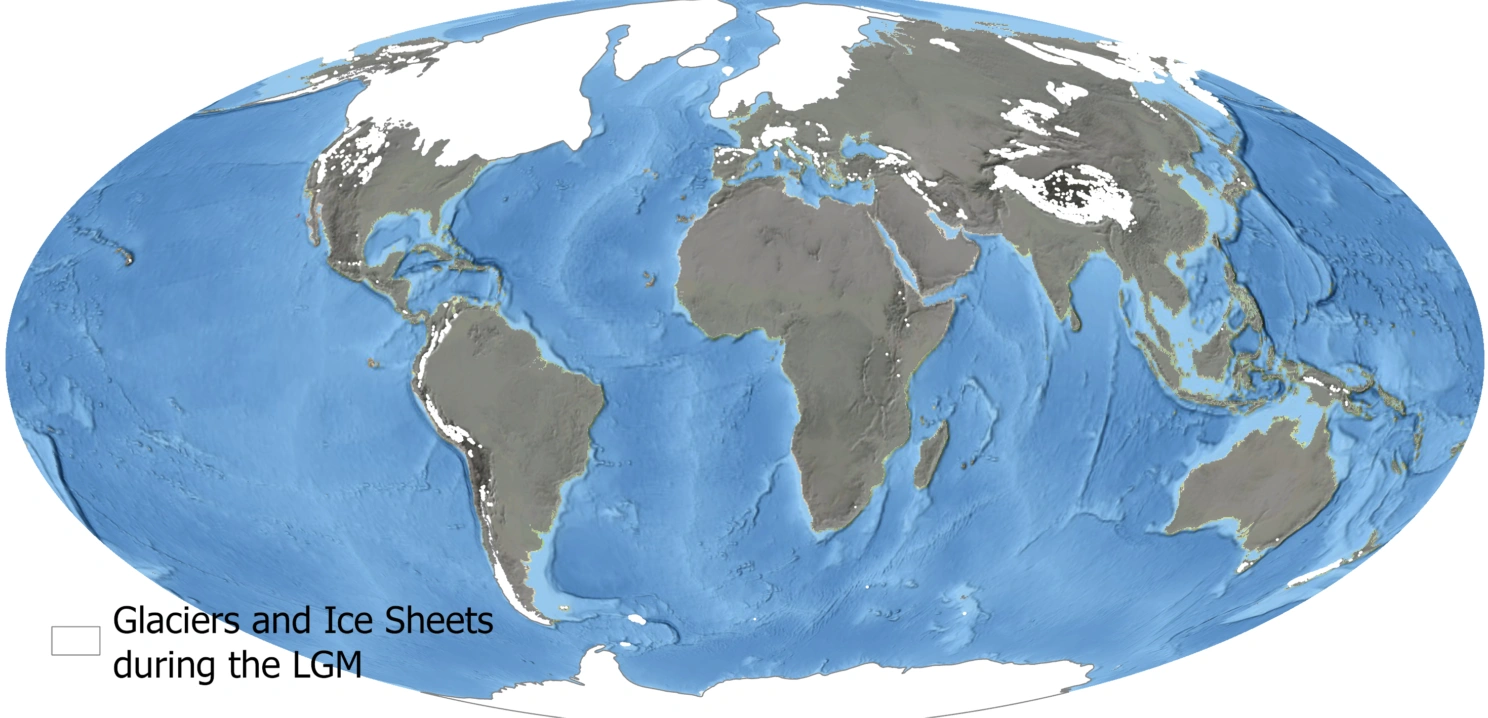 Global distribution of mountain paleoglacier extents in the GLACIMONTIS geodatabase.